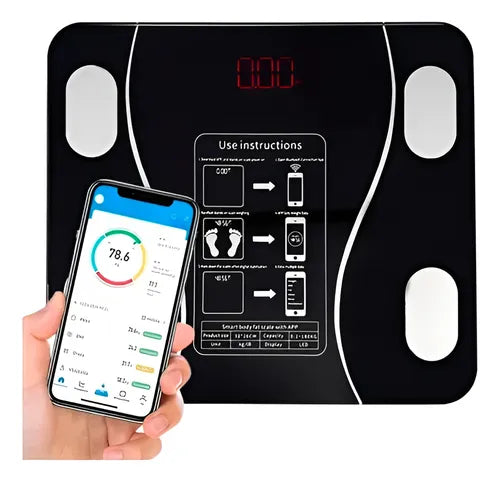 Balanza Bascula De Baño App Bluetooth Ultra Slim Inteligente