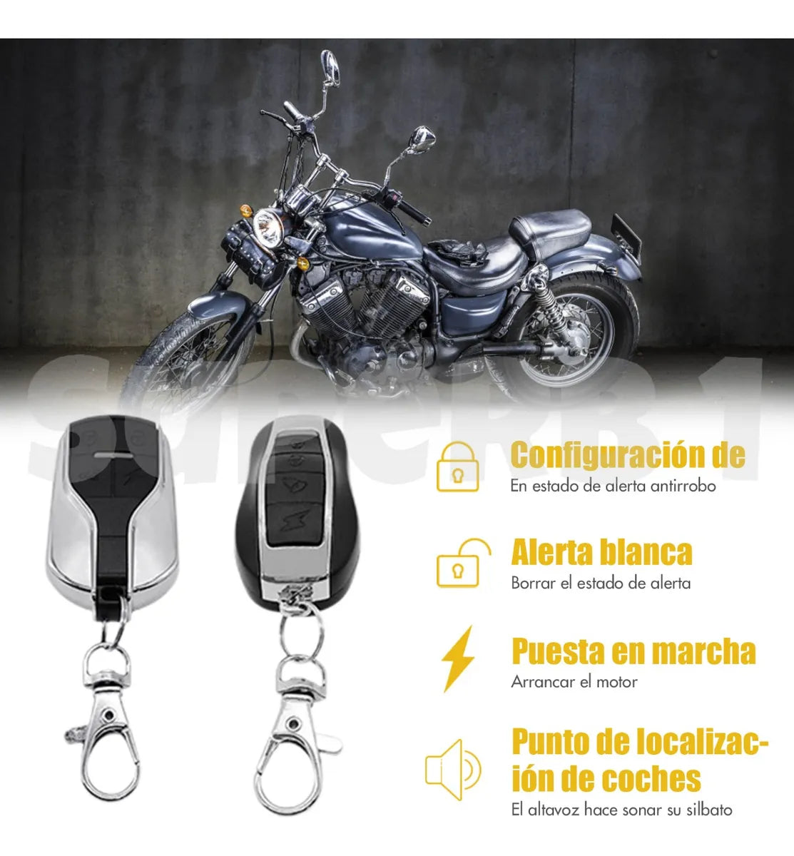 Alarma Antirrobo Moto Encendido A Distancia Control Remoto