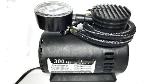 Mini Compresora Para Auto Portátil De Aire 12v 300psi Negro
