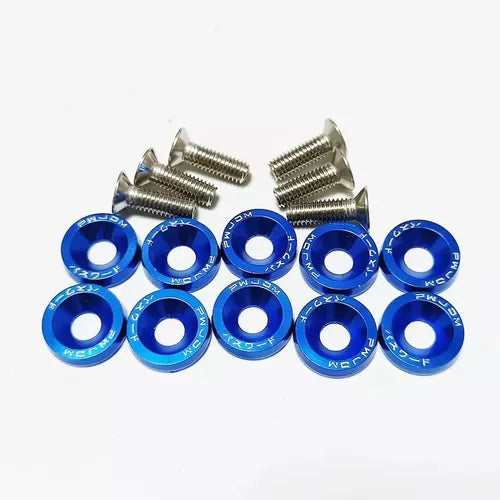 Set De 10 Tornillos Con 10 Arandelas Hexagonales M6 Aluminio