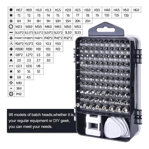 Kit De Destornilladores Bisutime 115 En 1