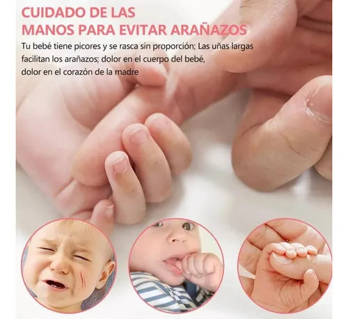 Kit Lima Unas Electrica Portatil Para Bebe 6 En 1 Rosa y celeste