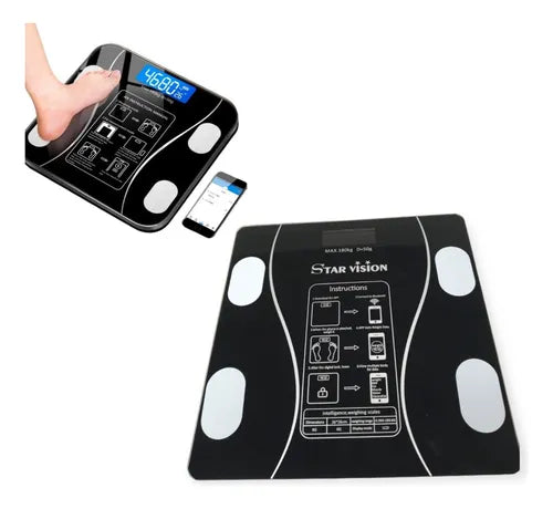 Balanza Bascula De Baño App Bluetooth Ultra Slim Inteligente