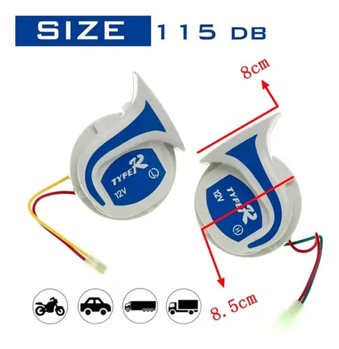 Corneta Claxon Bocina Pito Tipo Caracol 12v Ig Tuning