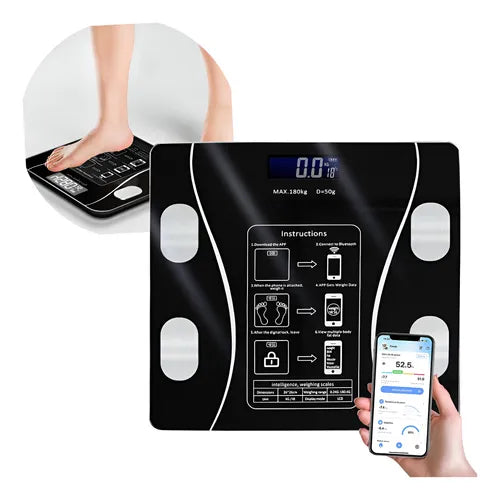 Balanza Bascula De Baño App Bluetooth Ultra Slim Inteligente