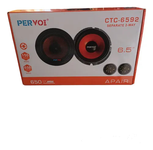 Bocinas Y Twiter Marca Pervoi Ctc-6592, 650 Watts Max Negro