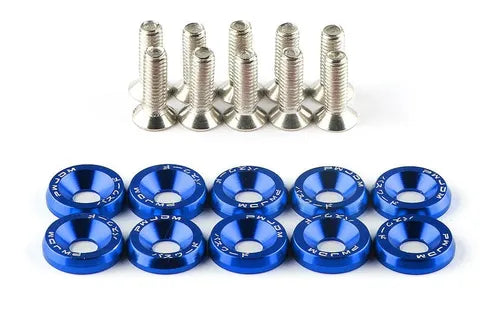 Set De 10 Tornillos Con 10 Arandelas Hexagonales M6 Aluminio